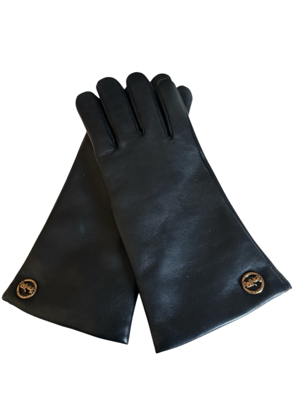 Coach Horse and Carriage Plaque Leather Tech Gloves size 6 1/2